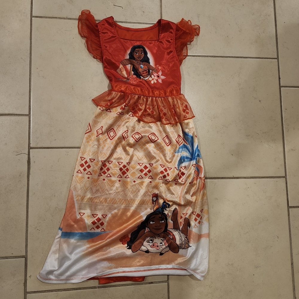 Disney MOANA Kids Red and Orange Costume Dress Up DRESS SIZE M 8